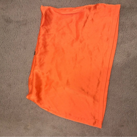 Free People Blaze Orange All The Way Satin Mini Skirt summer classic casual - Picture 4 of 7